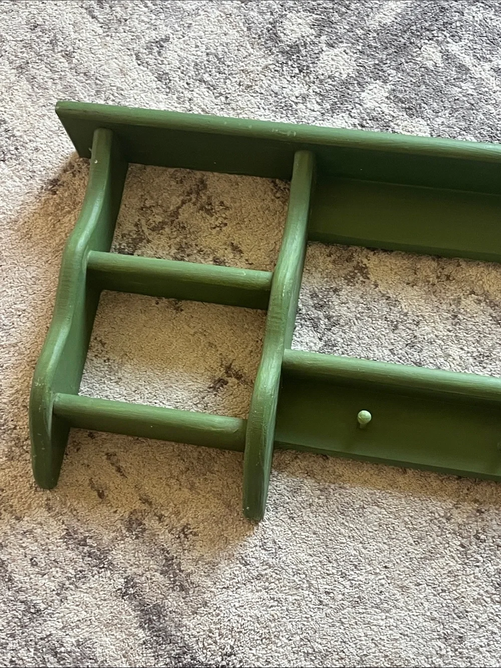Cottagecore large Green Wall Shelf with Hooks - Home Wall Decor